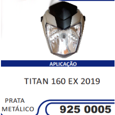 Carenagem Farol Completa Compatível Titan-160 EX 2019 (Prata Metálico) Sportive